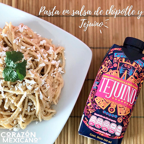 PASTA EN SALSA DE TEJUINO CON CHIPOTLE